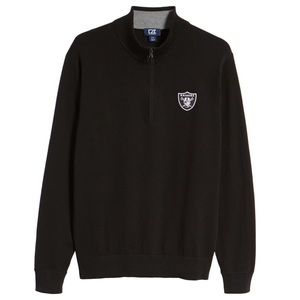 Cutter & Buck Las Vegas Raiders Lakemont 1/4 Zip Mock Neck Sweater Size 2XB